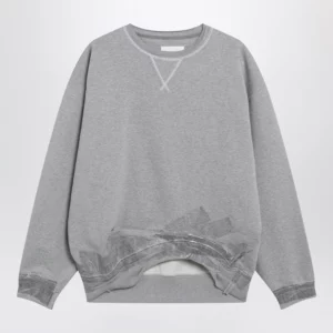 Maison Margiela Taped cotton jersey sweatshirt in grey