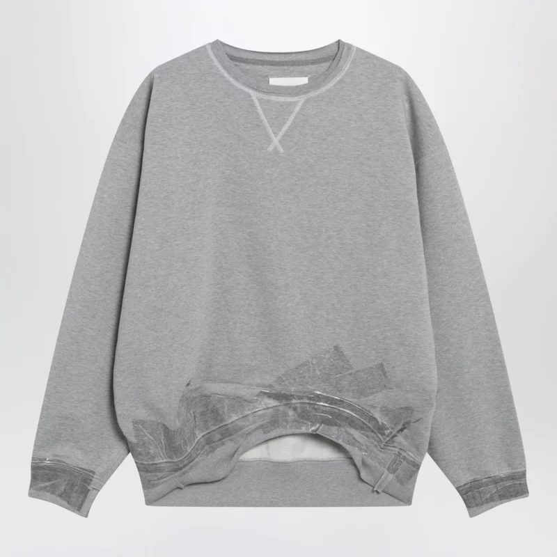 Maison Margiela Taped cotton jersey sweatshirt in grey