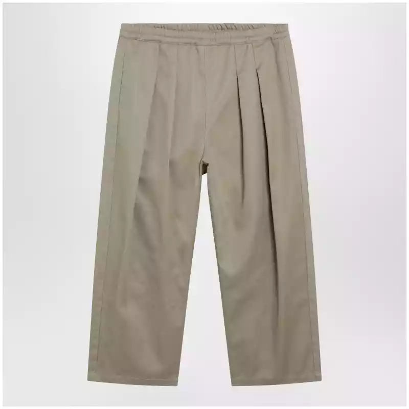 Maison Margiela Low-crotch cotton gabardine trousers in beige