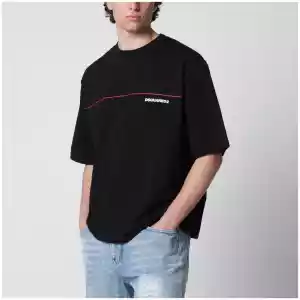 Dsquared2 Loose-fit cotton jersey T-shirt with logo in black