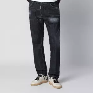 Dsquared2 Black washed-effect distressed jeans