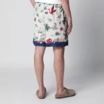 Dsquared2 Bermuda shorts with tropical print in silk