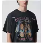 Dsquared2 Grey vintage-effect T-shirt with rock print
