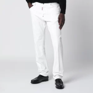 Dsquared2 Teddy jeans in white stretch cotton denim