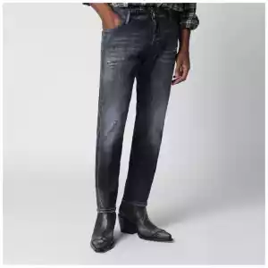 Dsquared2 Slim black washed jeans with distressed details