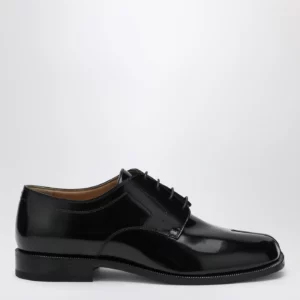 Maison Margiela Black Tabi lace-up shoe in polished calfskin