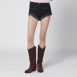 ISABEL MARANT Eneidala black washed denim shorts