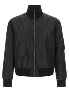 Mm6 Maison Margiela White Stitch Line Bomber Jacket