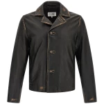 Mm6 Maison Margiela Antiqued Leather Jacket