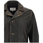 Mm6 Maison Margiela Antiqued Leather Jacket