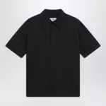 MM6 Maison Margiela Black cotton polo shirt