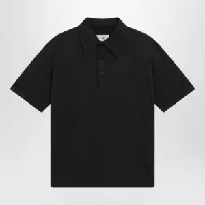 MM6 Maison Margiela Black cotton polo shirt