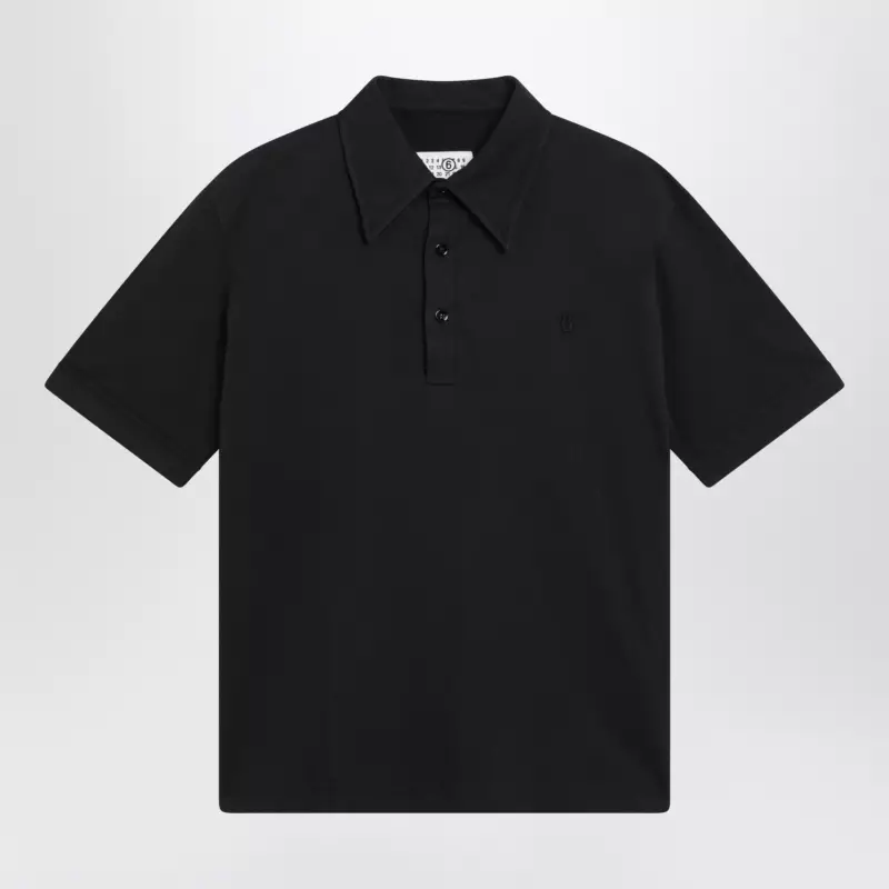 SH2GL0011M20108_S_MM6-900.x MM6 Maison Margiela Black cotton polo shirt