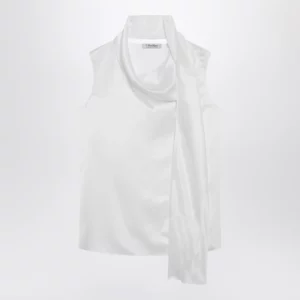 S Max Mara White silk satin top