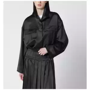 Durazzi Milano Dark grey glossy viscose shirt jacket