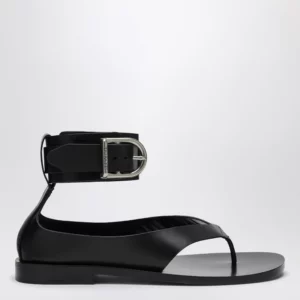 Durazzi Milano Black Sandals With Ankle Strap Closure