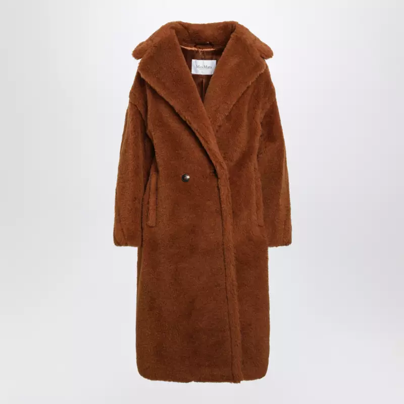 Max Mara Teddy Bear Icon coat in brown alpaca and wool