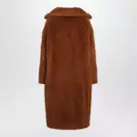 Max Mara Teddy Bear Icon coat in brown alpaca and wool