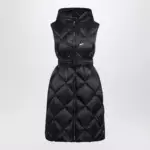 Max Mara The Cube Black belted sleeveless down jacket