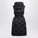 Max Mara The Cube Black belted sleeveless down jacket