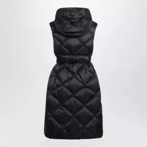 Max Mara The Cube Black belted sleeveless down jacket