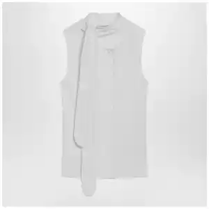 LEMAIRE Milk-colored asymmetrical tank top with scarf