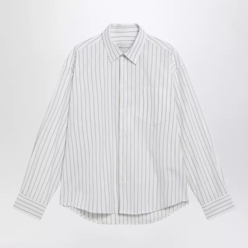 USH766UCO0220_S_AMI-A075.x Ami Paris White striped Ami de Coeur shirt