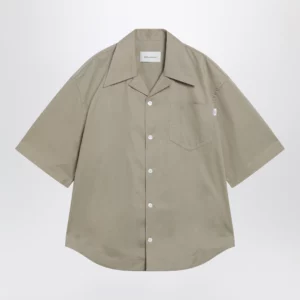 Ami Paris Beige taupe cotton bowling shirt