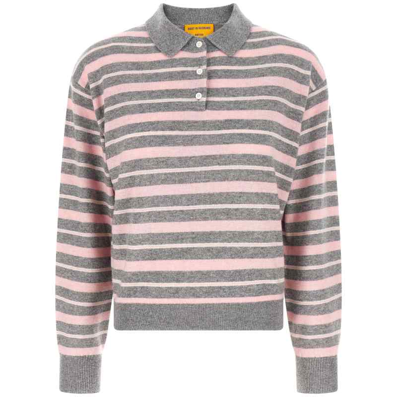 Guest In Residence Clloegiate Stripe Polo Sweater
