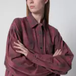 Our Legacy Dime oversized plaid cotton flannel shirt in red