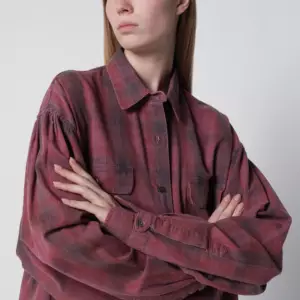 Our Legacy Dime oversized plaid cotton flannel shirt in red
