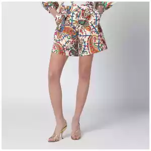 ETRO White Shorts with Paisley print