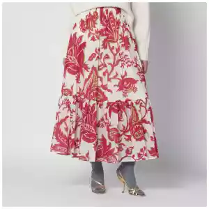 ETRO White skirt with floral print