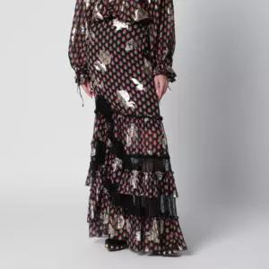 ETRO Long skirt in silk blend with fil coupé