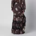 ETRO Long skirt in silk blend with fil coupé
