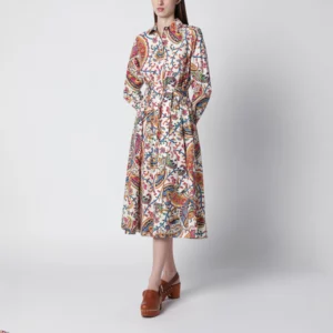 ETRO Midi cotton dress with paisley print