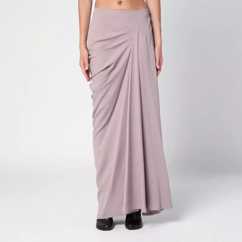 Dries Van Noten Pink long draped skirt