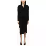 Dries Van Noten Black wool-blend dress with drape