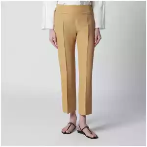 Alberta Ferretti Beige ankle-length trousers in viscose blend