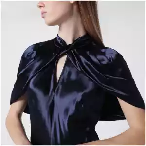 Alberta Ferretti Long blue dress in shiny satin