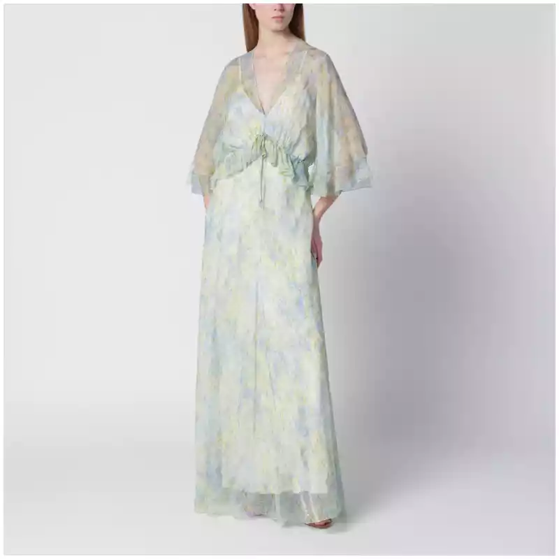 04561651_S_ALBER-A1024.a-1 Alberta Ferretti Long dress with floral pattern
