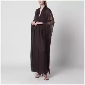 Alberta Ferretti Long brown silk dress