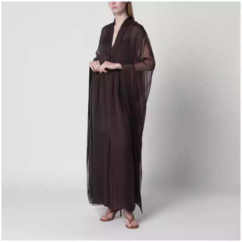 Alberta Ferretti Long brown silk dress