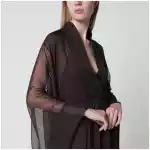 Alberta Ferretti Long brown silk dress