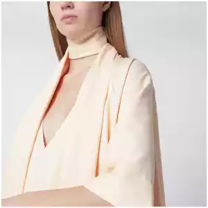 Alberta Ferretti Long pink caftan dress with V-neck