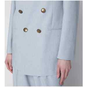 Alberta Ferretti Light blue double-breasted tweed jacket