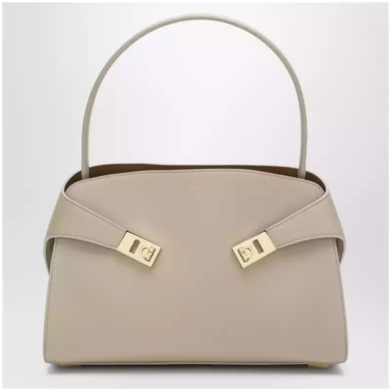 Ferragamo Ivory Hug Soft M handbag in leather