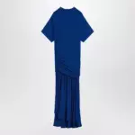 Ferragamo Long blue dress with draping