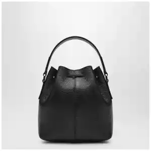 Ferragamo Black multipocket bucket bag in hammered leather