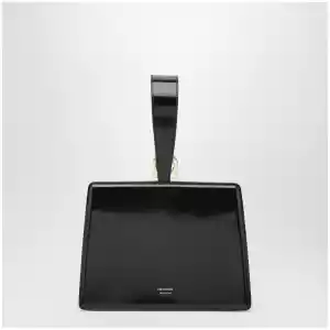 Ferragamo Black double Gancini mini clutch